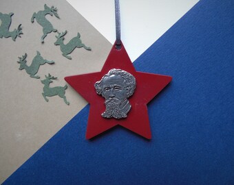 Charles Dickens Christmas Decoration - Dickens Christmas Ornament - Book Lover Christmas Decoration - Victorian Christmas Decor