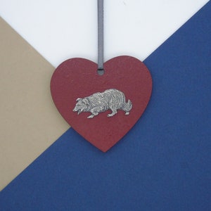 Border Collie Holz Herz - Schäferhund Weihnachtsschmuck - Border Collie Christbaumschmuck - Hund hängende Ornament - Hund Mama Geschenk