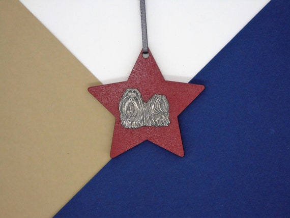 シーズーの木製スター - シーズーのクリスマスオーナメント - シーズー