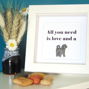 Cockapoo design Framed Pewter Motif and Quote - Cockapoo Gift - Cockapoo Mum Gift - Dog Lover Gift - Unique Dog Decor