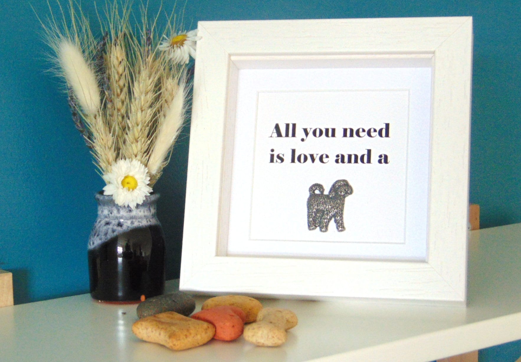 Cockapoo Pewter Motif Slate Clock Mother Father Leaving Christmas Gift Cockapoo Pewter Motif Slate Clock Mother Father Leaving Christmas Gift