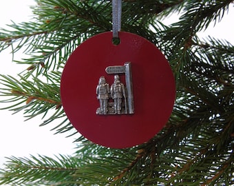 Walking Christmas Tree Decoration - Hiking Christmas Ornament - Pewter Rambler Hanging Decoration - Unique Christmas Decor - Walking Buddy