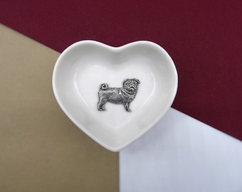 Pug Gift -  Pug Trinket Dish - Pug Jewellery Dish - Dog Ring Dish - Gift for Her - Pug Mum Gift - Pug Birthday Gift - Pug Christmas Gift