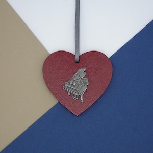 Piano Wooden Heart Christmas Decoration - Piano Ornament - Music Christmas Gift - Piano Lover - Music Gift -Piano Exam Gift - Music Student