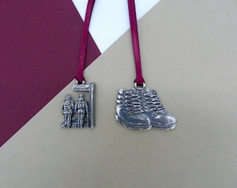 Set of Walking Pewter Christmas Tree Decorations - Walking Lover Decoration - Rambler Gift - Hiking Gift - Walking Buddy - Walking Gift