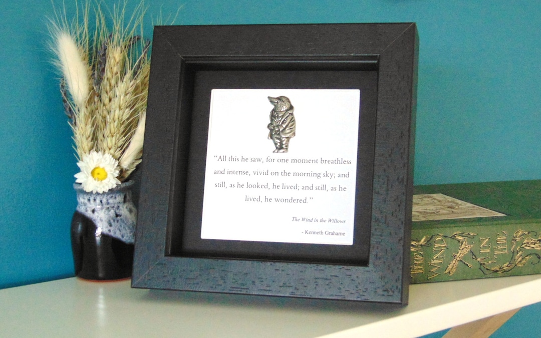 The Wind in the Willows Art Print - Framed Pewter Mole Motif and Quote ...