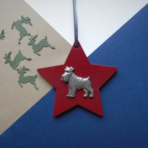 Schnauzer Wooden Star Decoration - Schnauzer Christmas Tree Decoration - Schnauzer Lover Gift - Schnauzer Bauble - Schnauzer Mum Gift