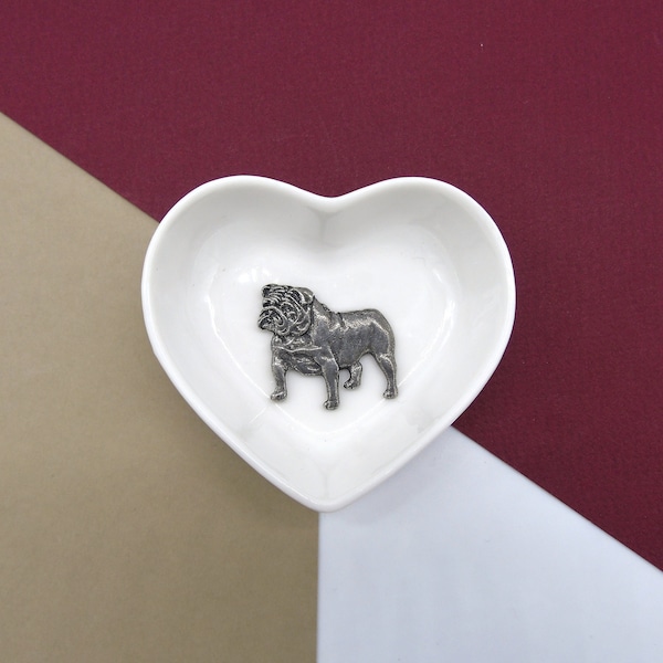 English Bulldog Gift - British  Bulldog Trinket Dish - Bulldog Jewellery Dish - Bulldog Ring Dish - Gift for Her - Bulldog Mum Gift