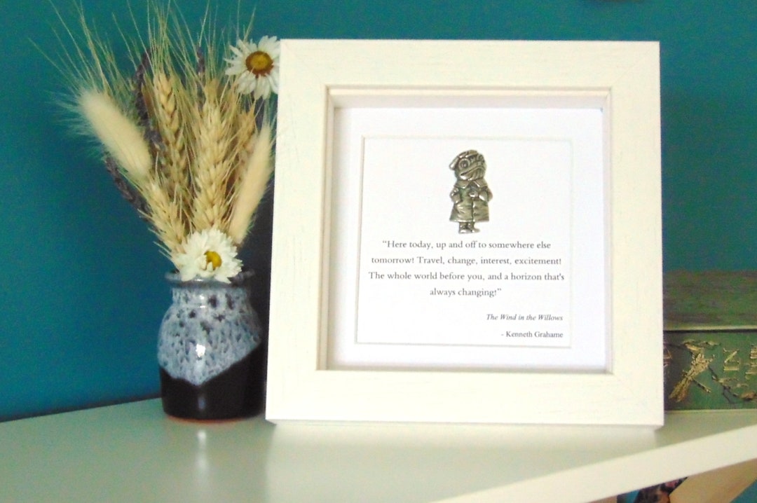 The Wind in the Willows Art - Framed Pewter Toad Motif and Quote - Wind ...
