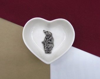 Badger Gift -  Badger Trinket Dish - Wind in the Willows Gift - Jewellery Dish - Ring Dish - Gift for Her - Birthday gift for her