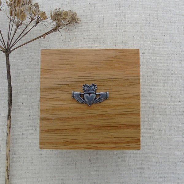 Claddagh Gift - Claddagh Wooden Box - Claddagh Trinket Box- Irish Claddagh - Friendship Gift- Claddagh Wedding Gift - Valentines Gift