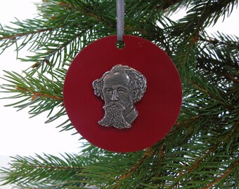 Charles Dickens Hanging Decoration - Dickens Christmas Ornament - Unique Christmas Decor - Victorian Christmas Décor