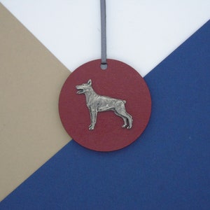 Doberman Hanging Wooden Disk - Doberman Christmas Ornament - Doberman Christmas Tree Decoration - Dog Hanging Ornament - Dog Mum Gift