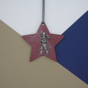 Chimney Sweep Wooden Star Decoration - Chimney Sweep Christmas Tree  Ornament - Good Luck Charm - Lucky Sweep - Wedding Luck