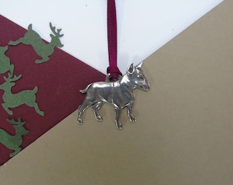 English Bull Terrier Hanging Decoration -  Dog Mum Christmas Ornament - Bull Terrier Owner Decoration - Unique Christmas Decor