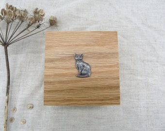 Cat Wooden Box - Cat Jewellery Box - Cat Trinket Box - Cat Gift Box - Cat Keepsake Box - Gift for Cat Lover