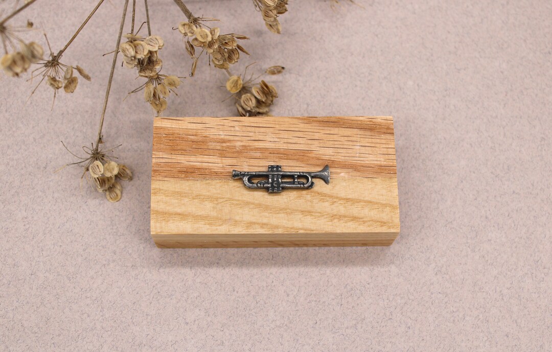 Trumpet Ink Box Trumpet Box - Trumpet Ring Box - Trumpet Earring Box Gift - Unique ...