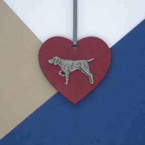 Duitse Pointer Houten Hart - Pointer Christmas Ornament - Pointer Kerstboom Decoratie - Hond Opknoping Ornament - Hond Mum Gift