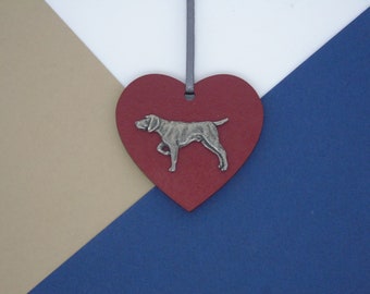 Deutscher Zeiger Holz Herz - Zeiger Christbaumschmuck - Weihnachtsbaum Dekoration - Hund hängende Ornament - Hund Mama Geschenk