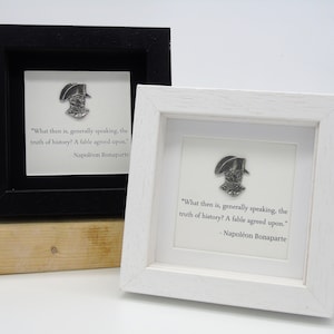 Napoleon Bonaparte  Quote in Frame - Pewter Napoleon Portrait and Quote - Napoleon Gift - Military History Gift - Inspirational Quote
