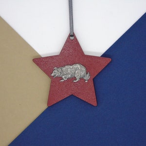 Border Collie Holzstern - Schäferhund Weihnachtsschmuck - Border Collie Christbaumschmuck - Hund hängende Ornament - Hund Mama Geschenk