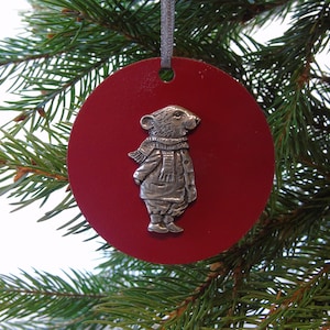 Ratty Christmas Decoration - Wind in the Willows Hanging Decoration - Wooden Ornament - Woodland Christmas - Rustic Christmas