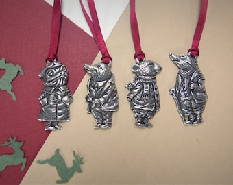 Wind in the Willows Hanging Decorations - Four Characters - Ratty Mole Badger Toad - Book Lover Gift - The Four Winds - Unique Gift