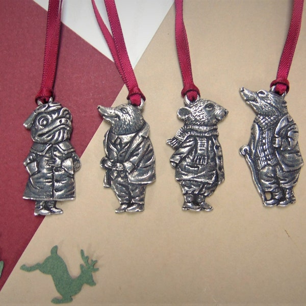 Wind in the Willows Hanging Decorations - Four Characters - Ratty Mole Badger Toad - Book Lover Gift - The Four Winds - Unique Gift