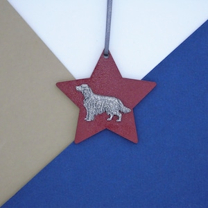 Irish Setter Wooden Star - Irish Setter Christmas Ornament - Irish Setter Christmas Tree Decoration - Dog Hanging Ornament - Dog Mum Gift