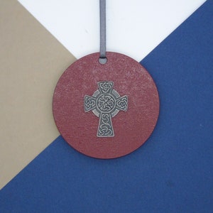 Celtic Cross Christmas Decoration - Celtic Christmas Tree  Ornament - Handmade Christmas - Unique Celtic Art Christmas Gift - Vintage Decor