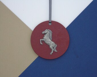 Horse Hanging Disk Decoration - Rearing Horse Ornament - Horse Christmas - Horse Lover Christmas Decoration - Horse Christmas Tree