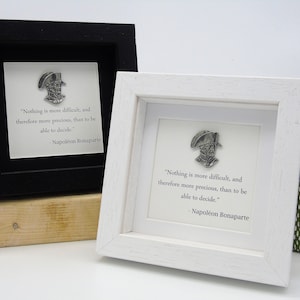 Napoleon Bonaparte  Quote in Frame - Pewter Napoleon Portrait and Quote - Napoleon Gift - Military History Gift - Inspirational Quote