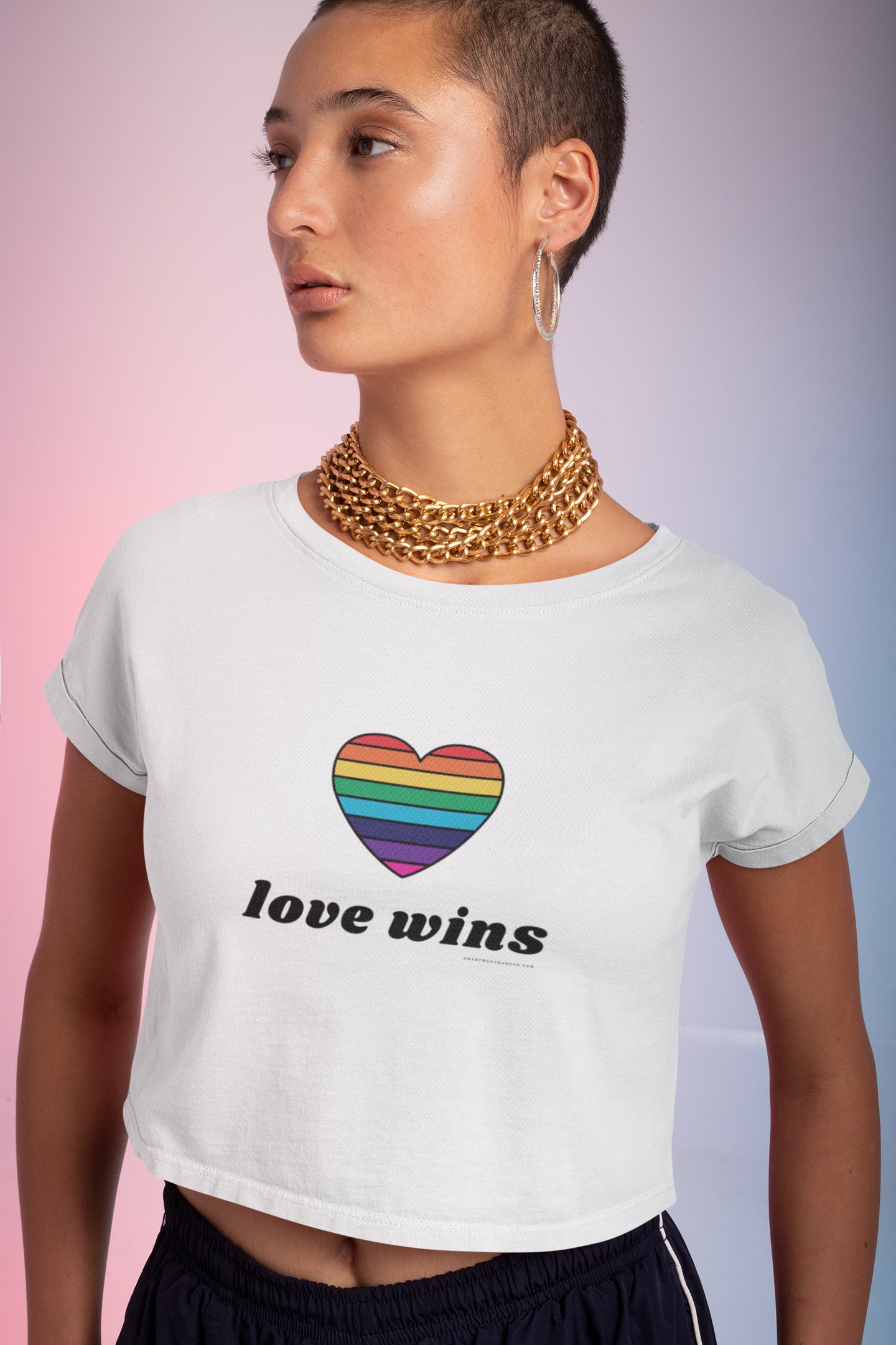 Gay Pride Crop Top Love Wins Shirt Rainbow Heart Etsy Uk