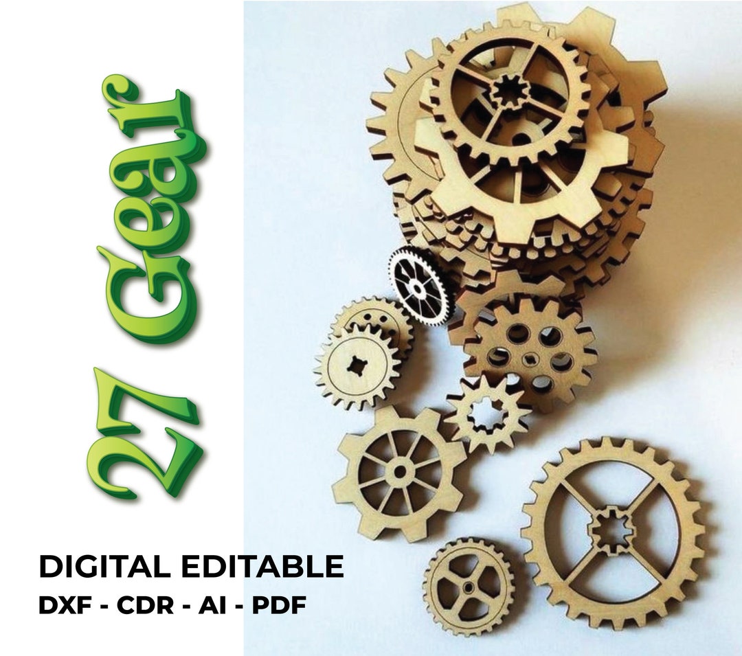 Perfect 27 Gear Design for Laser Cut Files 2021 .v2 SVG DXF CDR Vector