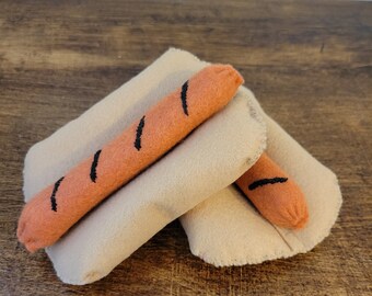 Felt Hot Dogs Set, Wreath Attachments, Pretend Play Food