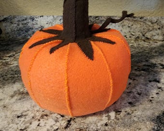 Plush pumpkin centerpiece, felt pumpkin centerpiece, plush pumpkin for tier tray, felt pumpkin for tier tray, pumpkin for table