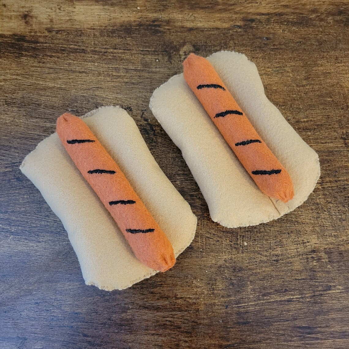 Felt Hot Dogs set of 2 felt hot dog wreath attachments felt Etsy