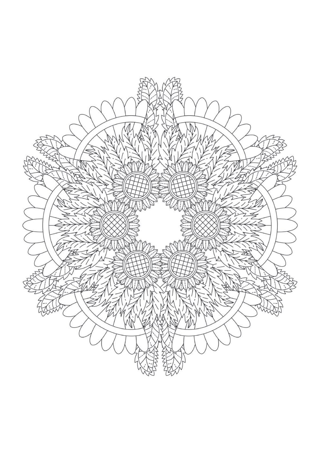 10 Digital Coloring Pages Mandalas and Flowers Package 2 - Etsy