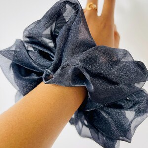 Luxurious Jumbo XL Oversized Black Organza Scrunchie