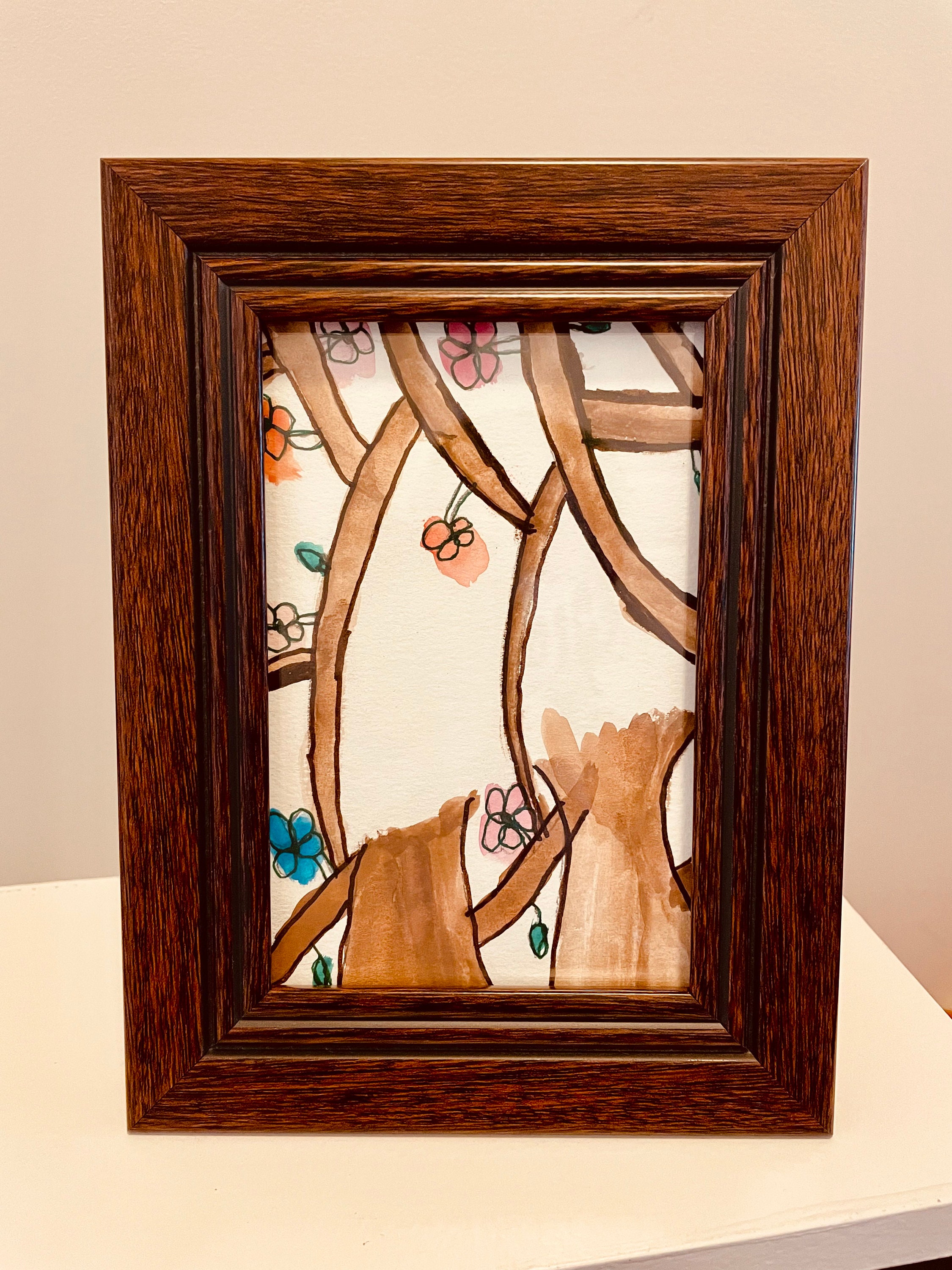 Framed watercolor painting Etsy