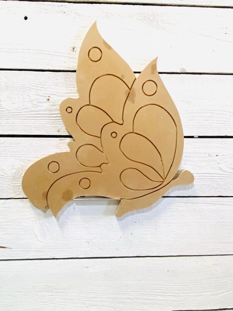 UNPAINTED Elegant Butterfly Wood Yard Art Sign Wood Paint Etsy