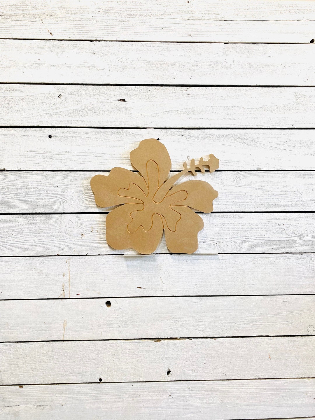 UNPAINTED Hibiscus Flower, Wood Yard Art Sign, Wood Paint Project Etsy