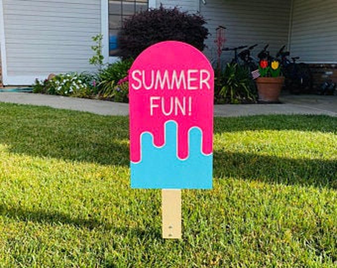 UNPAINTED Dripping Popsicle Wood Yard Art Sign Etsy