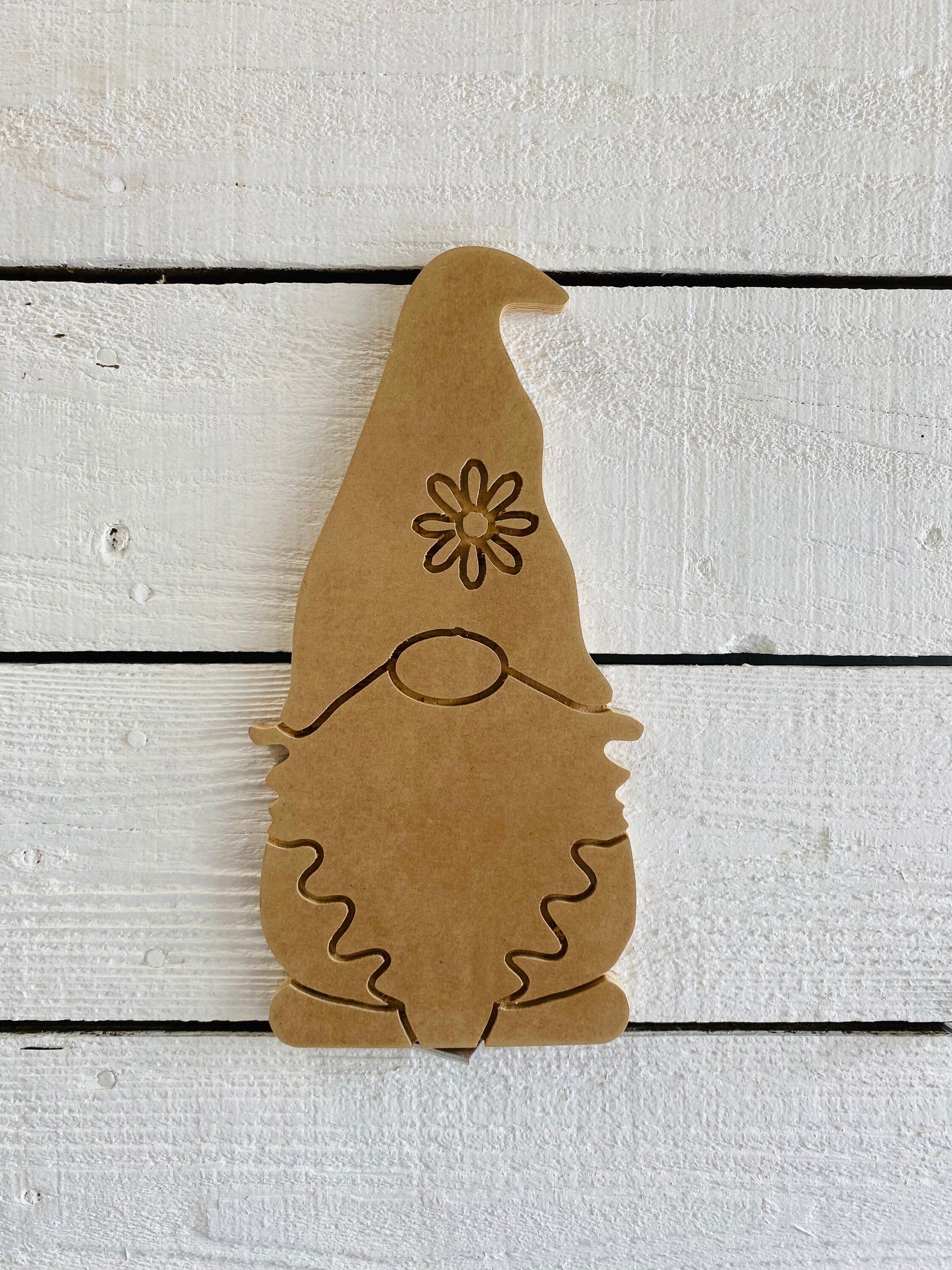 UNPAINTED Gnome Wood Yard Art Sign Etsy UK