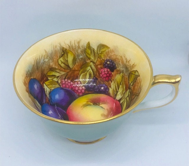 Aynsley Orchard Gold Sage Green Tea Set Signed by D. Jones Etsy