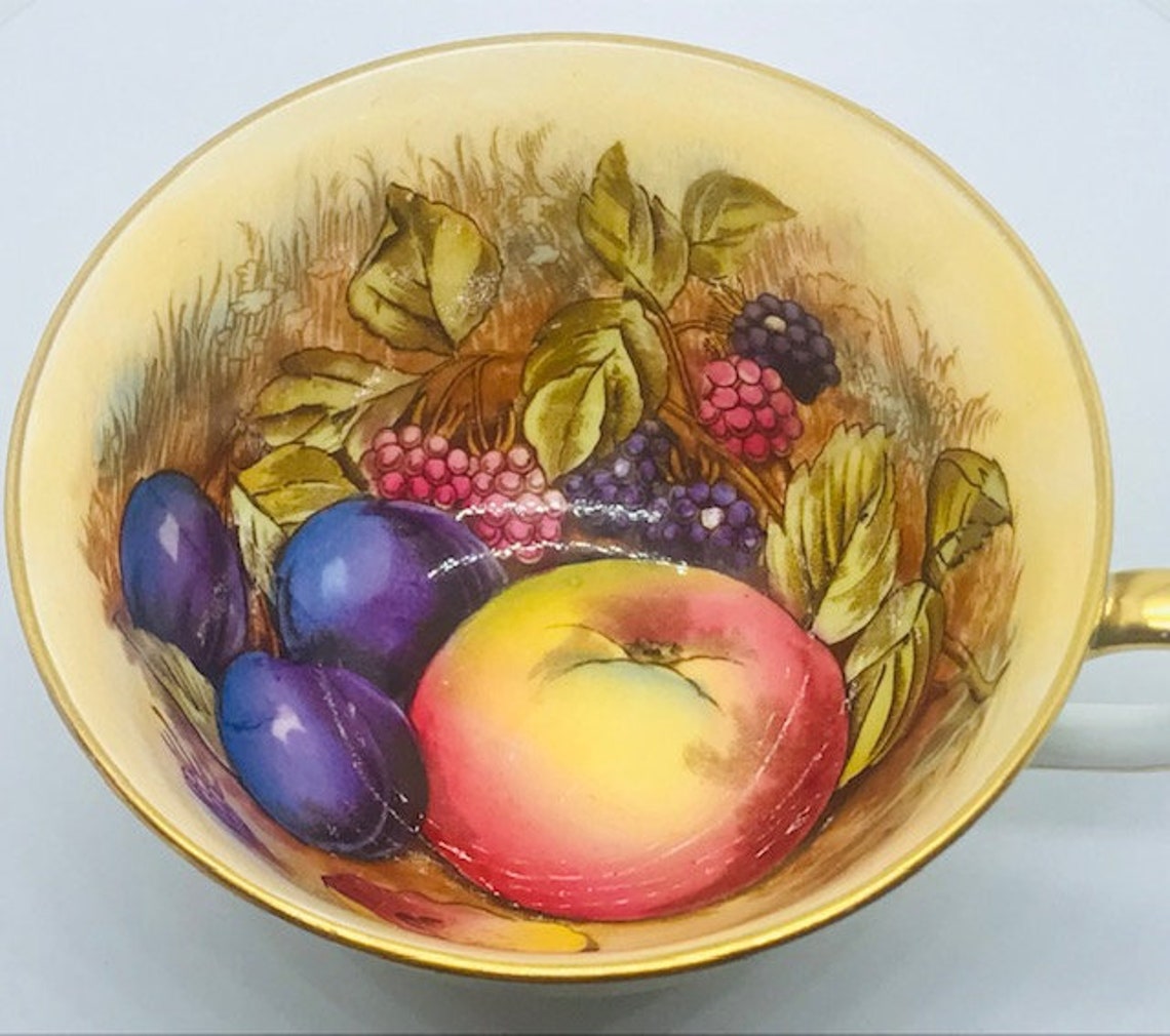 Aynsley Orchard Gold Sage Green Tea Set Signed by D. Jones Etsy