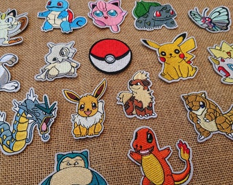 Pokemon Pikachu Eevee Poke Ball Patch Set