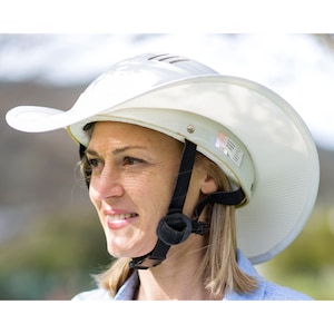 Horse Riding Large Helmet Brim Sun Visor Shade All Off White
