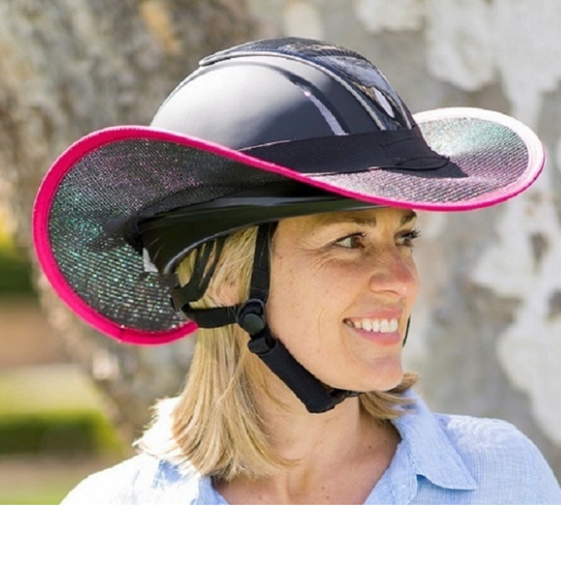 Horse Riding Helmet Brim Sun Visor Shade Black with Pink Trim Etsy