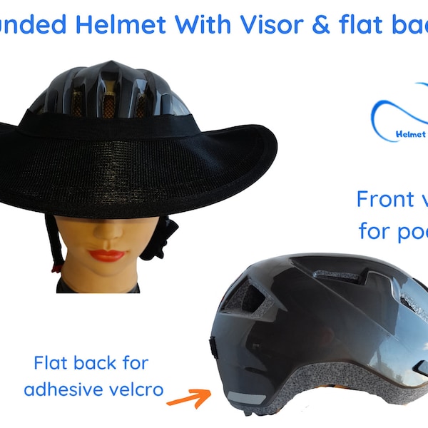 Bicycle Helmet Brim Tite Knitt Shade Mesh Sun Visor Round Shape with Visor & Flatback